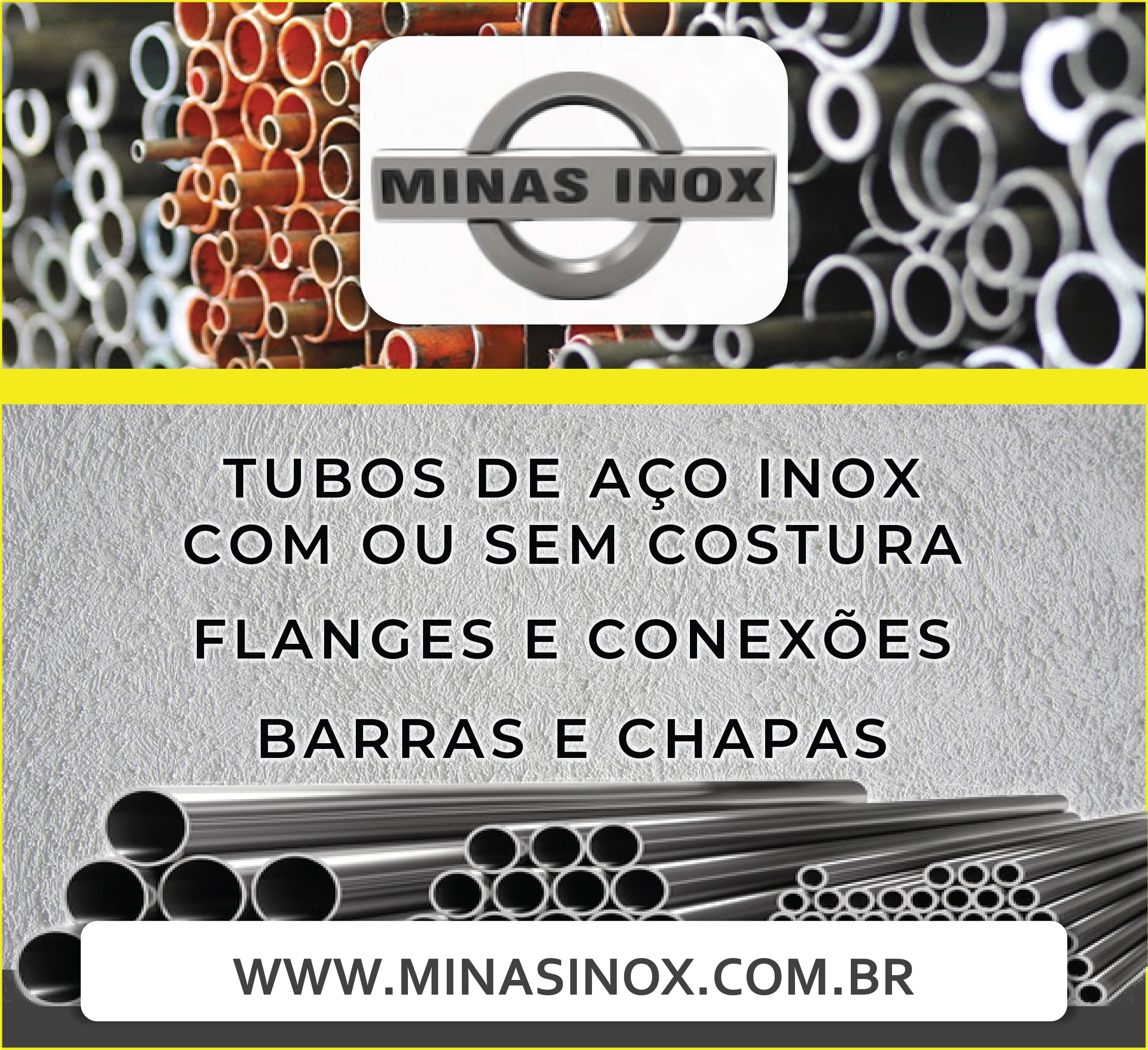 Minas Inox Flanges, Válvulas, Conexões e Tubos com ou sem costura
